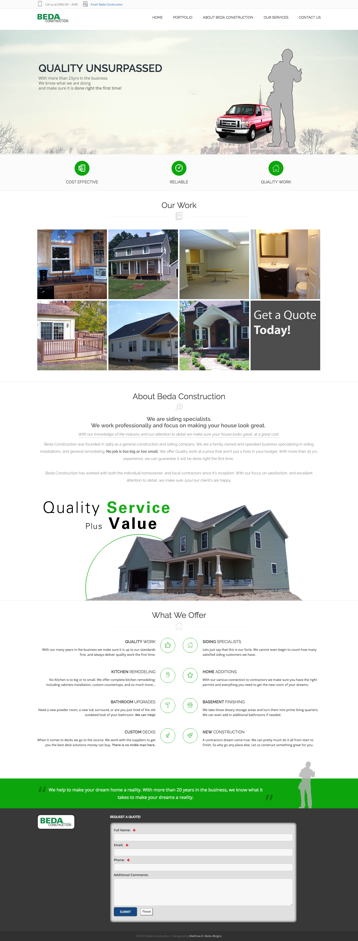 Beda Construction Website